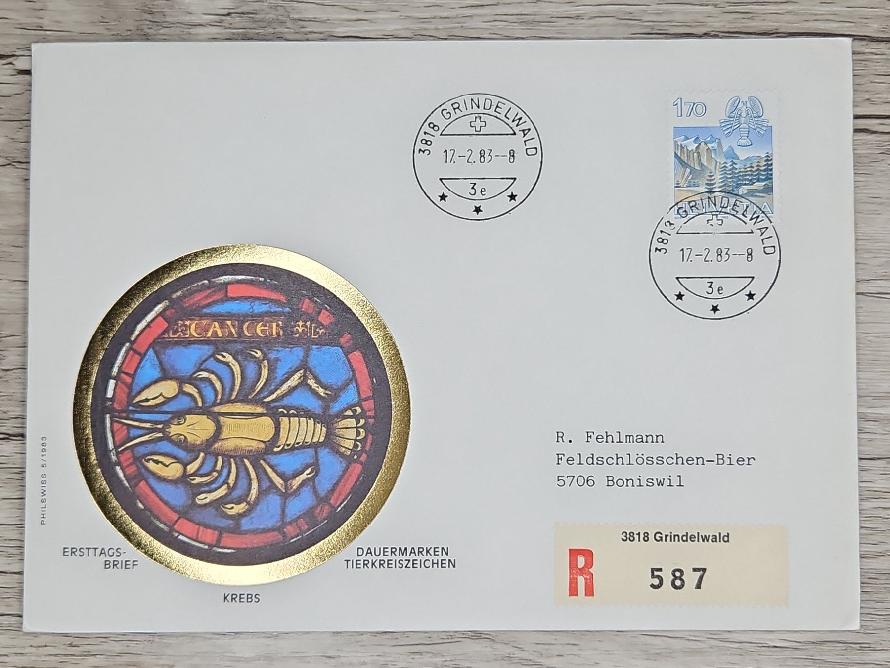 Tutti i francobolli: CL01 Enveloppe + Timbre Suisse 1983 – Usato da Cousset venduto da Patrick_Collections