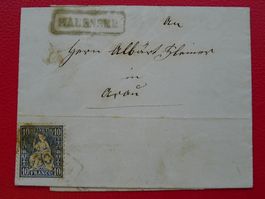 1864, Nr.31 auf Brief: Kasten-Stempel: MAUENSEE nach AARAU