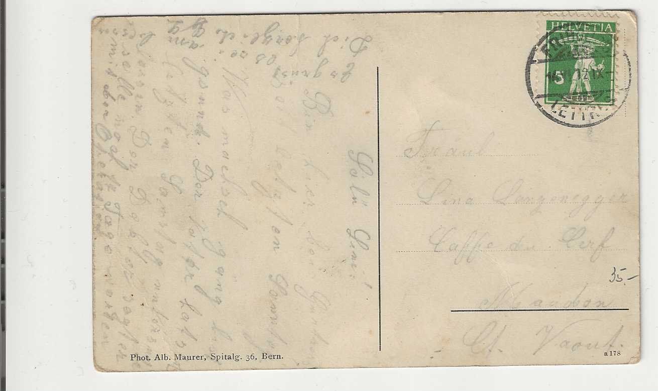 Cartoline postali: Plötschweid-Gurnigel, 1912 – Usato da Spiez venduto da Niesen20 1