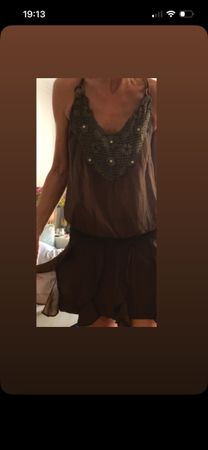 SommerKleid braun Grösse S Seidenmix guter Zustand