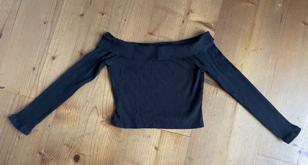 Top épaules dénudées manches longues, taille 12 ans