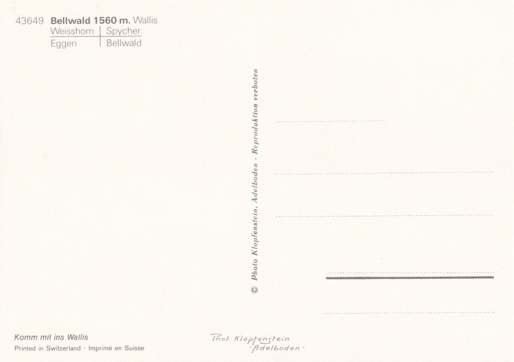 Cartoline postali: Bellwald (4 Ansichten) /ay – Usato da Hombrechtikon venduto da Rudolf07 1