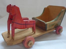 Vintage Spielzeug Pferdewagen Made in Polen