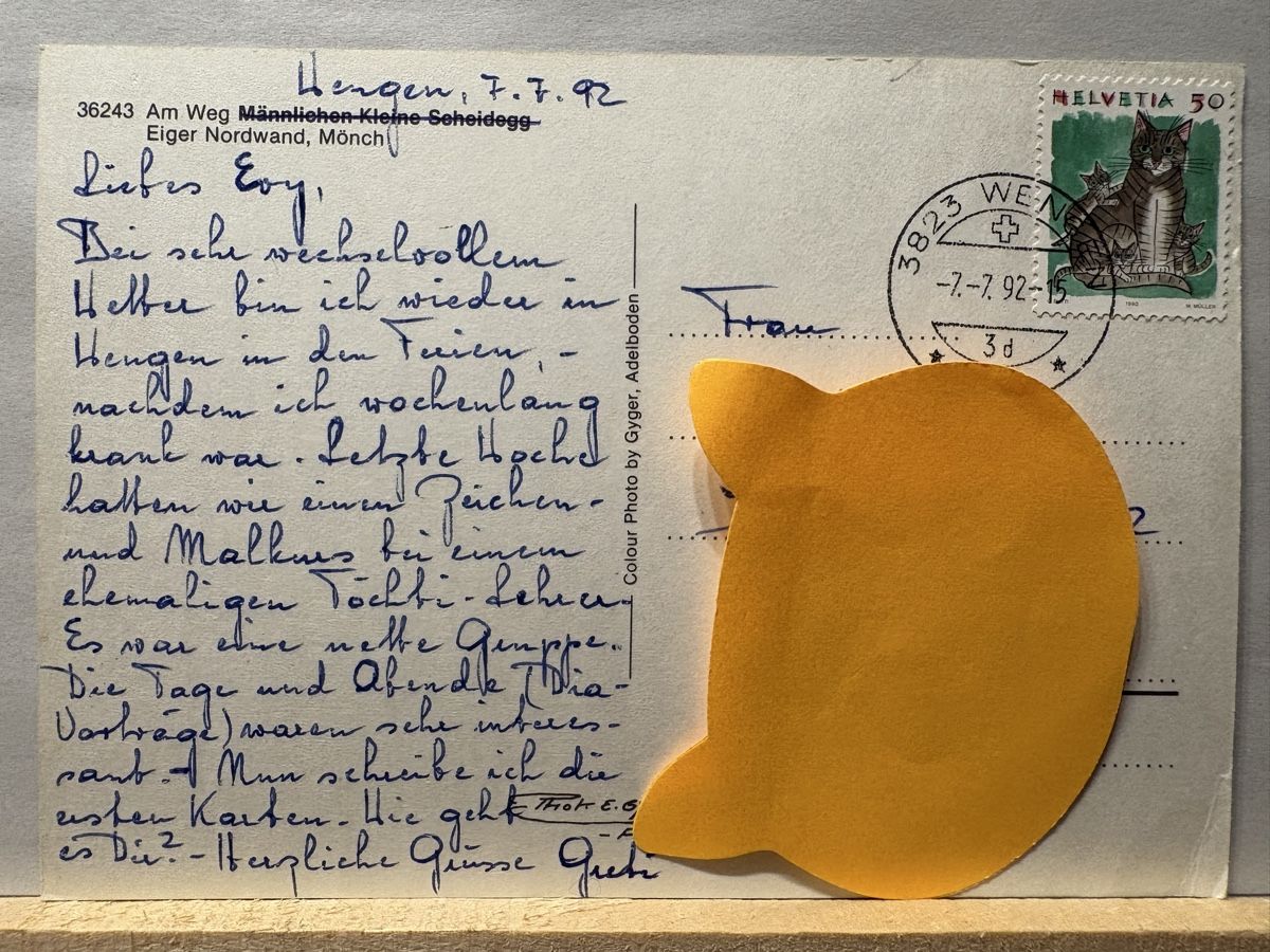 Cartes postales: AK von Wanderweg mit Eiger & Mönch – D'occasion à Rümlang par Brieftaube1 1