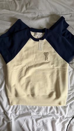 Ami Paris Sweatshirt Two Tone Logo New With Tags