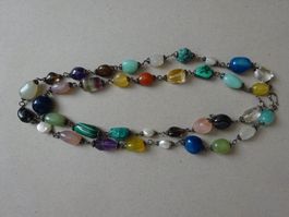 Multicolor Edelsteinkette - 925 S