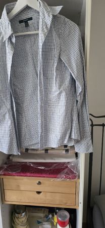 Klassische GANT Damen Bluse Hemd Gr. 40 (L) kariert blau/wei
