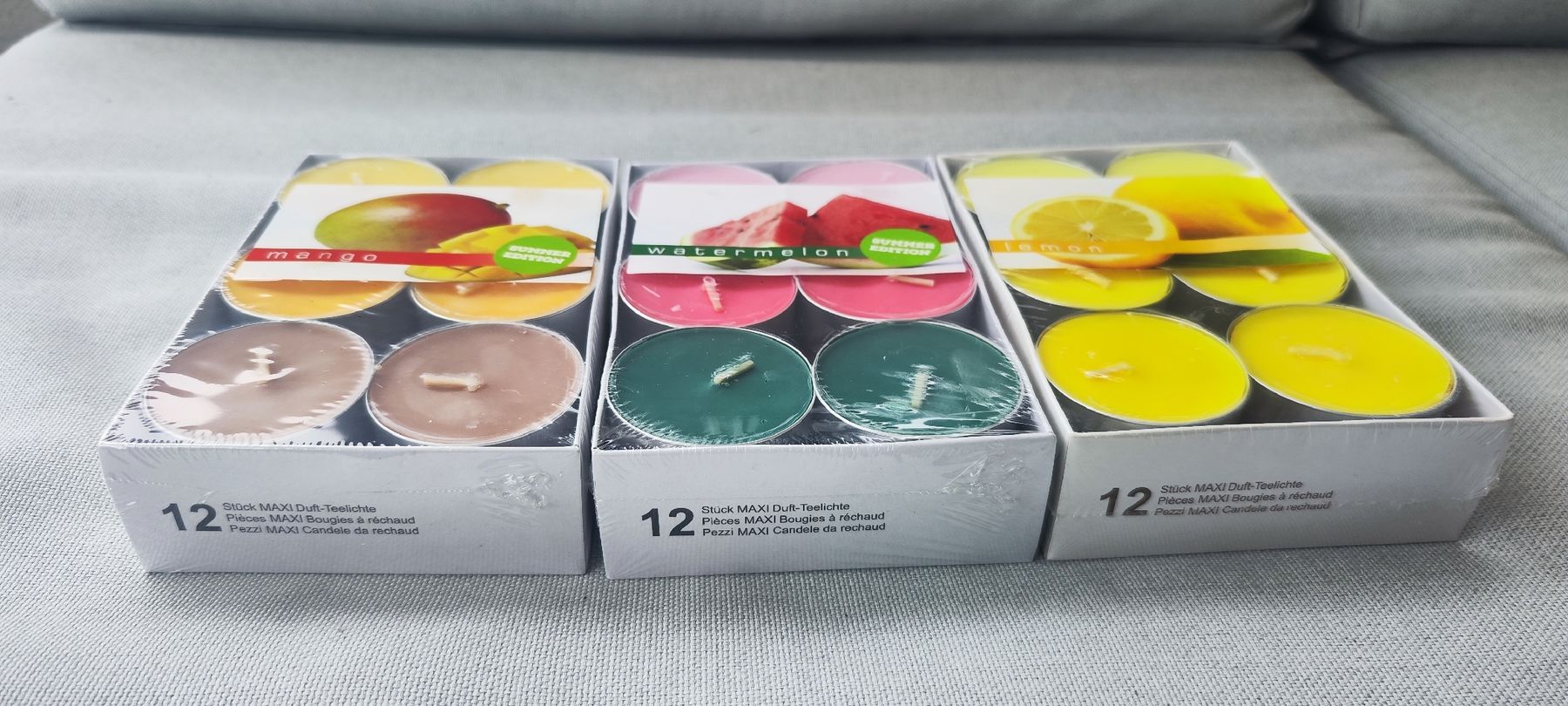 Kerzen: 36 Kerzen Mango Wassermelone Zitrone Neu – Neu und originalverpackt aus Birmensdorf ZH von Hagenbuchertrade 1