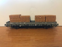 SBB Rungenwagen mit Ladung (Holz)