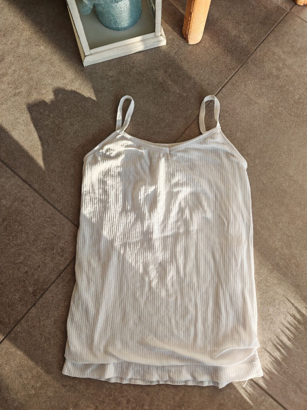 Tops: Débardeur blanc chaud avec doublure en taille unique – Neu (gemäss Beschreibung) aus Longirod von ali_nsd5