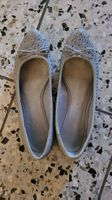 Ballerinas Silber mit Nieten und Schleife Grösse 39