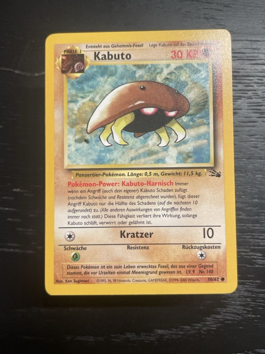 Pokémon Cartes à collectionner: Pokemon Kabuto 50/62 fossil – D'occasion à Hugelshofen par Suimosa