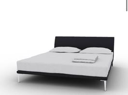 Cappellini bed grey wool 160x200