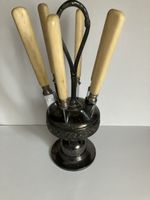 Antike Fruchtmesser Ser, 6er Set mit Ständer, Vintage Raritä