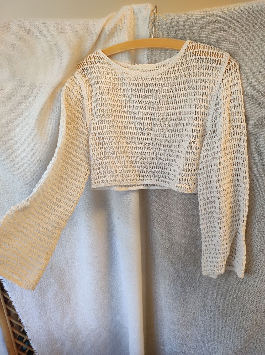 Boléros: Netzpullover crop/ bauchfrei weiss – D'occasion à Arni AG par Rosen11
