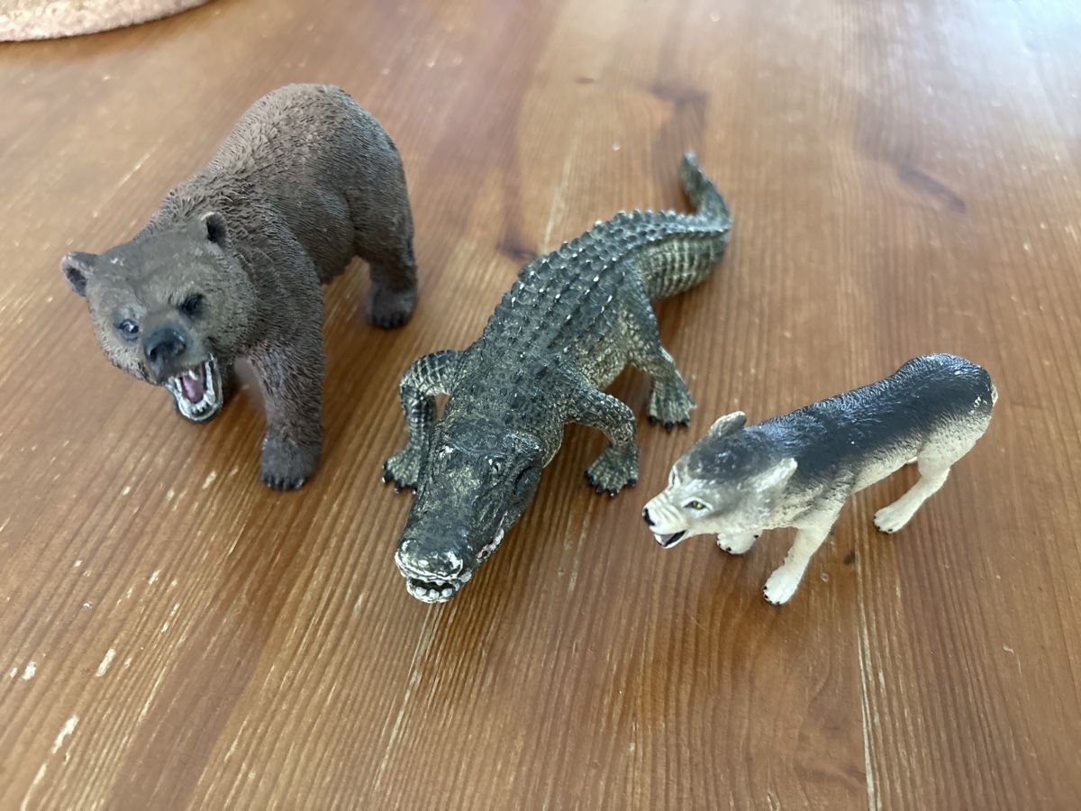 Schleich Statuette: 3er Set Tiere: Bär, Krokodil, Wolf - Schleich – Usato da Aesch BL venduto da Schweigi-Andi