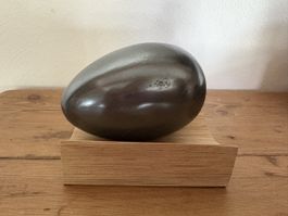Modern Art Stone Sculpture on Wood Base - Minimalist Decor