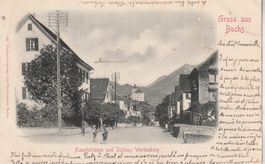 Buchs-Hauptstrasse und Schloss Werdenberg 1901