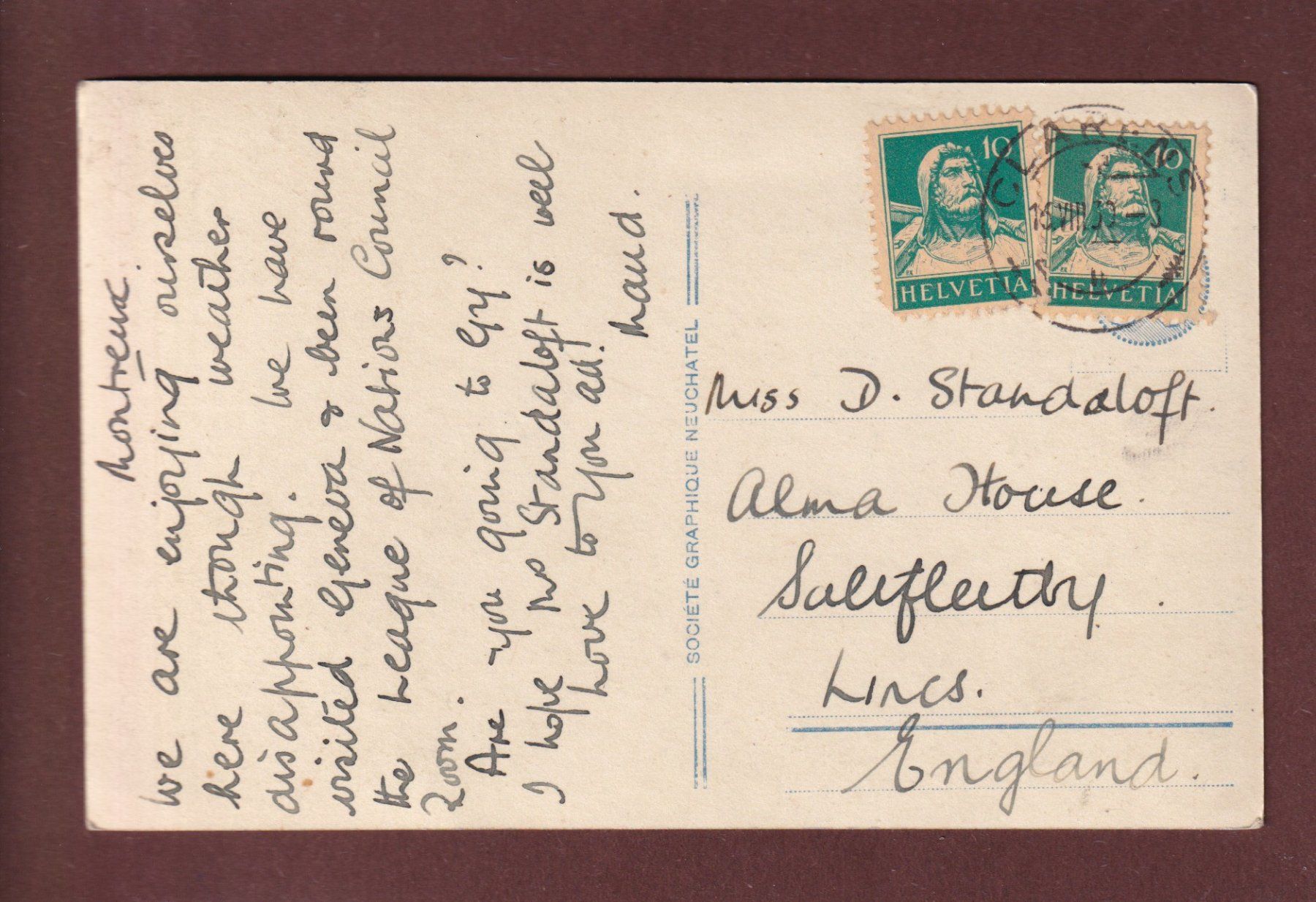Cartoline postali: MONTREUX - Le Quai - 1930 – Usato da Pully venduto da nicecards 1