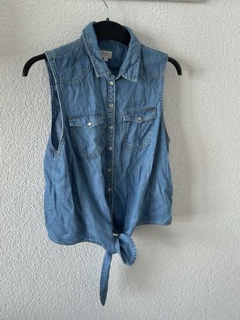 Pepe Jeans Damen Jeansbluse ärmellos - Gr. M