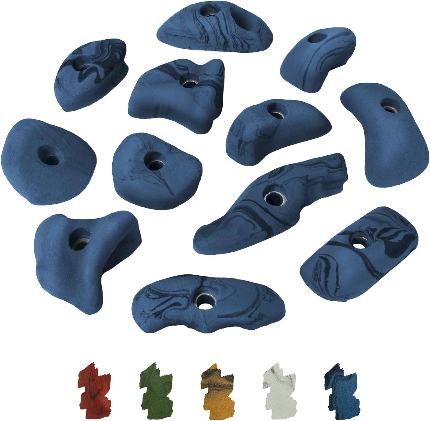 Pareti & prese d'arrampicata: 12 Klettergriffe versch. Formen blau – Nuovo e nell'imballaggio originale da Bottighofen venduto da zaap 1