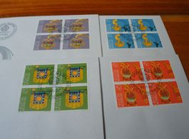 Set Pro Patria 1982, FDC Satz, Einzel + 4erblocks, 9 Belege