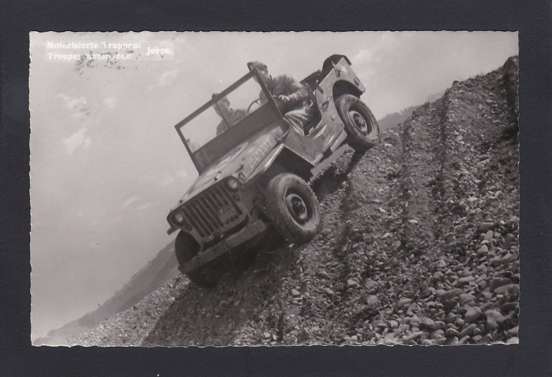 Cartoline postali: JEEP Motorisierte Truppen, 1952 – Usato da Reiden venduto da cinfis