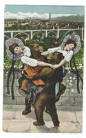 10.5.1914 Bären tanzen mit Trachtenfrauen auf Tanzfest
