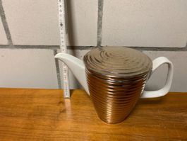 Teekanne / Silber Keramik antik