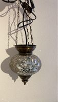 Hängelampe Mosaik Glas silberfarben gebraucht
