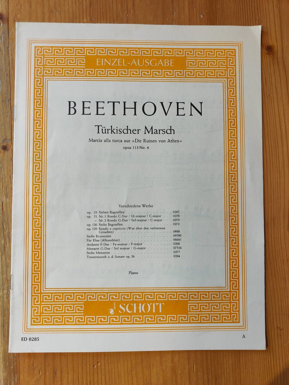 Libri: Beethoven: Türkischer Marsch, Klavier - Noten Einzel – Nuovo (secondo la descrizione) da Davos Platz venduto da jon_2b56