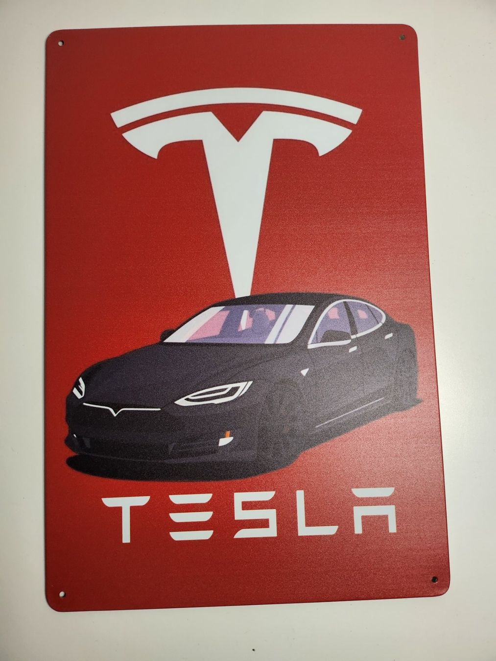 Insegne: Tesla Model S Blechschild 20 x 30cm NEU – Nuovo e nell'imballaggio originale da Tuggen venduto da Zweitechanceboutique