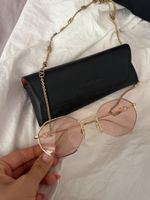 Valentino Sonnenbrille Gold Rosa mit Kette und Etui