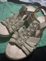 Rieker Damen Sandalen, Gr. 38, beige, Sommerschuhe