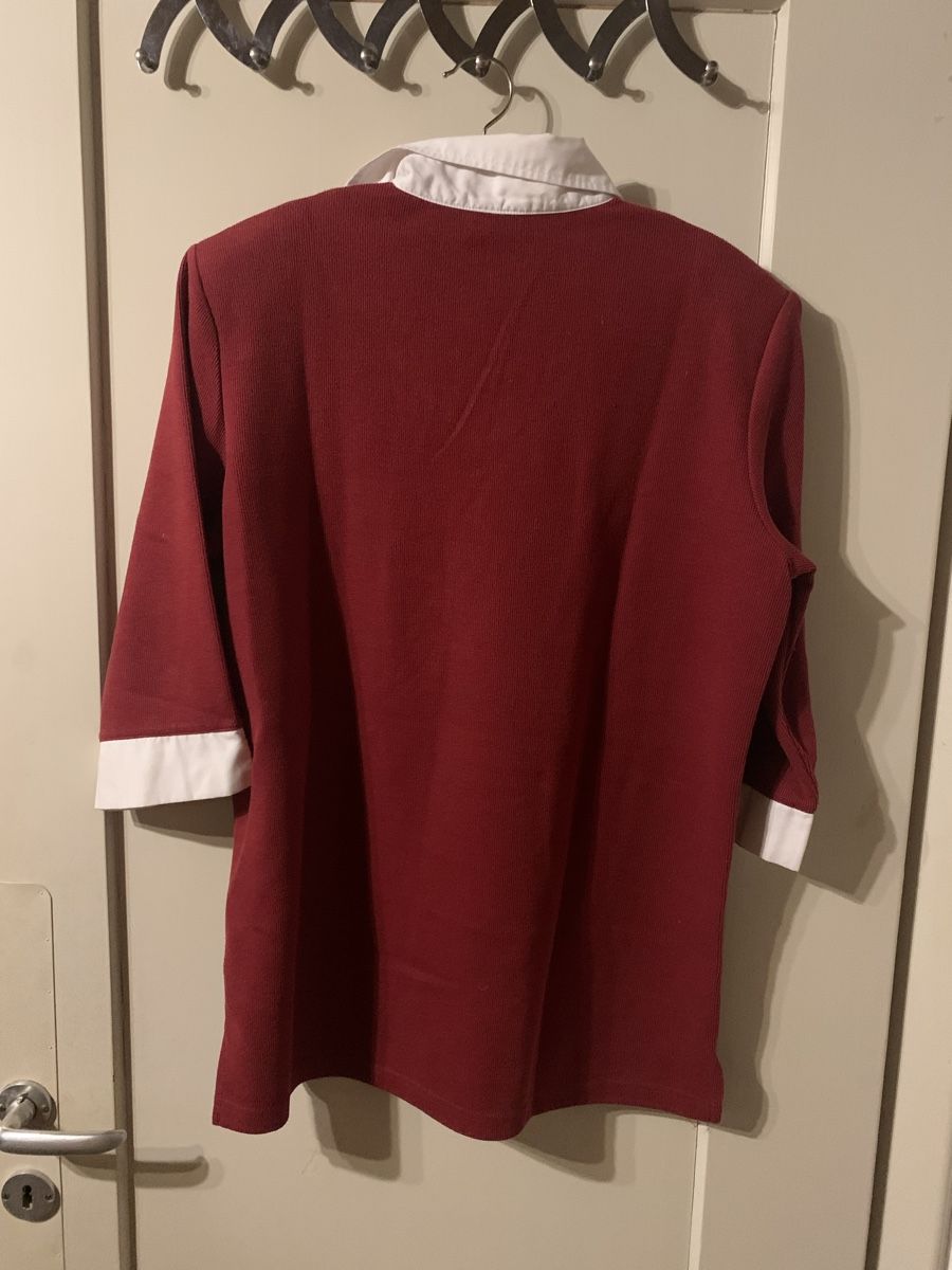 Maglioni & Felpe: Damen Pullover bordeaux Grösse 40/42V-Ausschnitt Blusenkrage – Usato da Laufen venduto da Nivo33 3