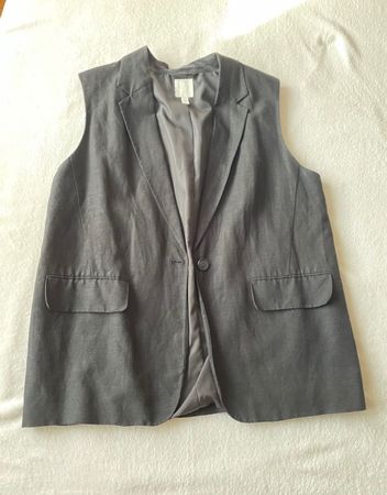 Schwarze H&M Weste / Gilet Gr. L Leine / Viskose