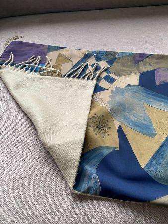 Seide & Polyacryl Schal, Foulard 33x168 cm, gefüttert