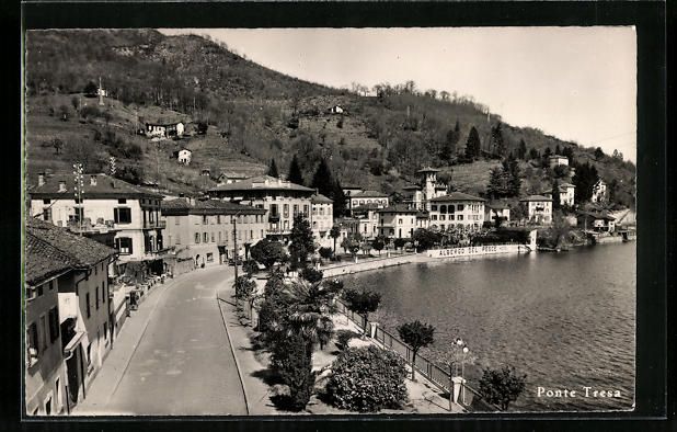 Cartoline postali: Ponte Tresa, Ortsansicht mit Uferstrasse – Usato da Berlin venduto da bartko-reher