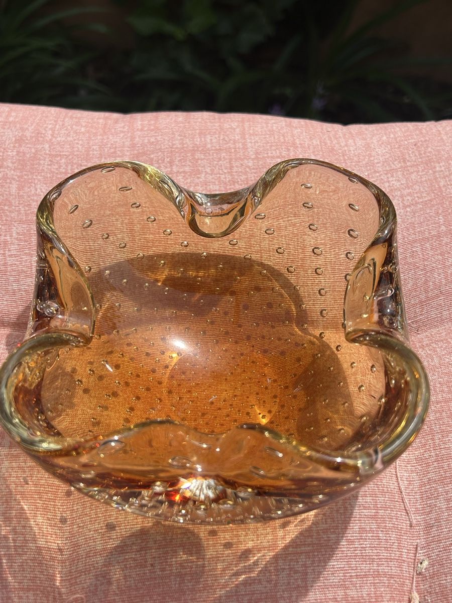 Murano Coupes: Murano-Süßigkeitenhalter aus Bernsteinglas – D'occasion à Losone par del_yh97 1
