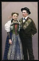 Bursche und Mädchen in Nidwaldner Trach