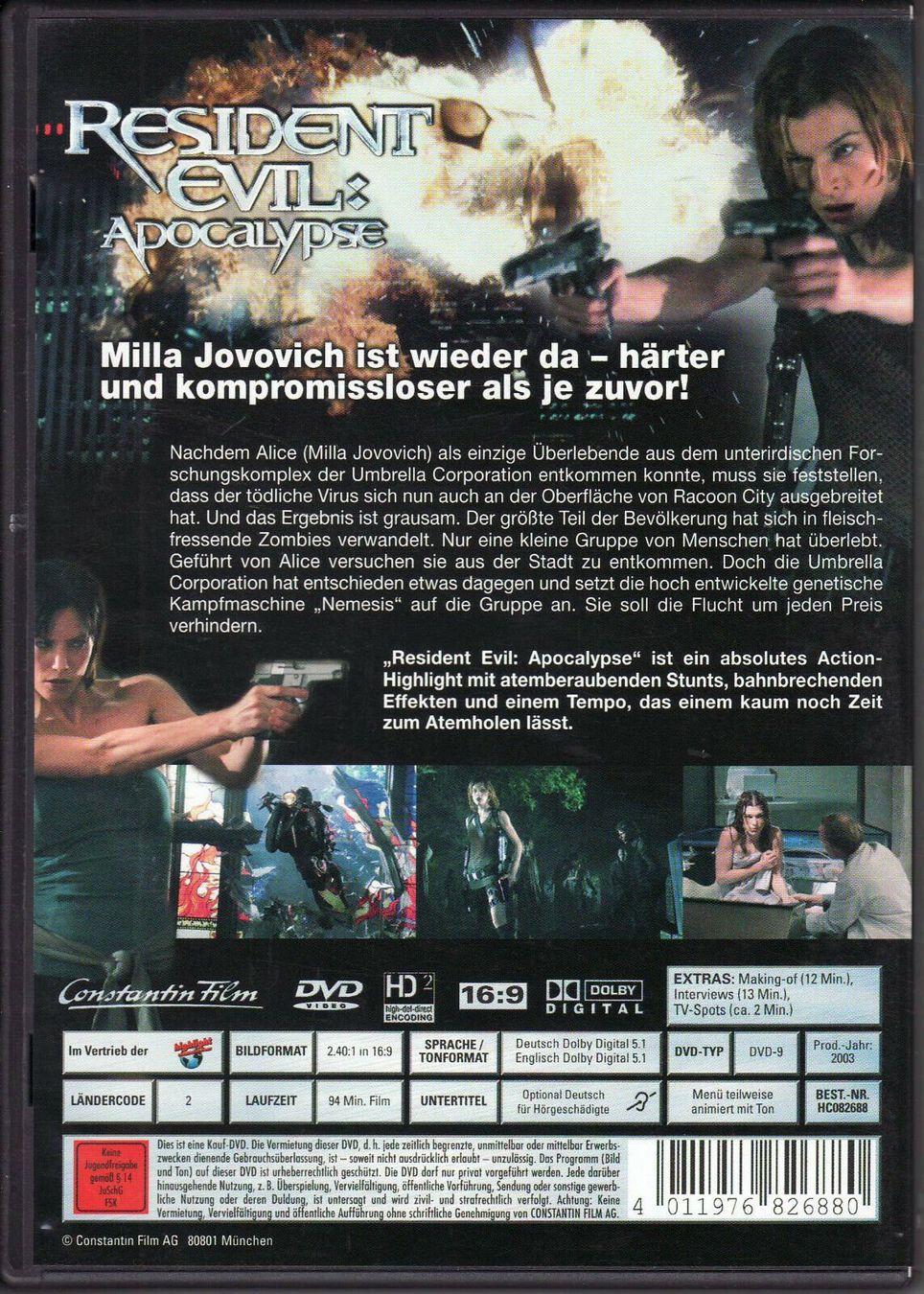 Tutti i DVDs: Resident Evil: Apocalypse – Usato da Dintikon venduto da Vexi 1