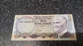 5 Türk Lirasi banknote 