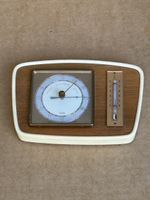 Station Météo Vintage en Bois avec Thermomètre et Baromètre