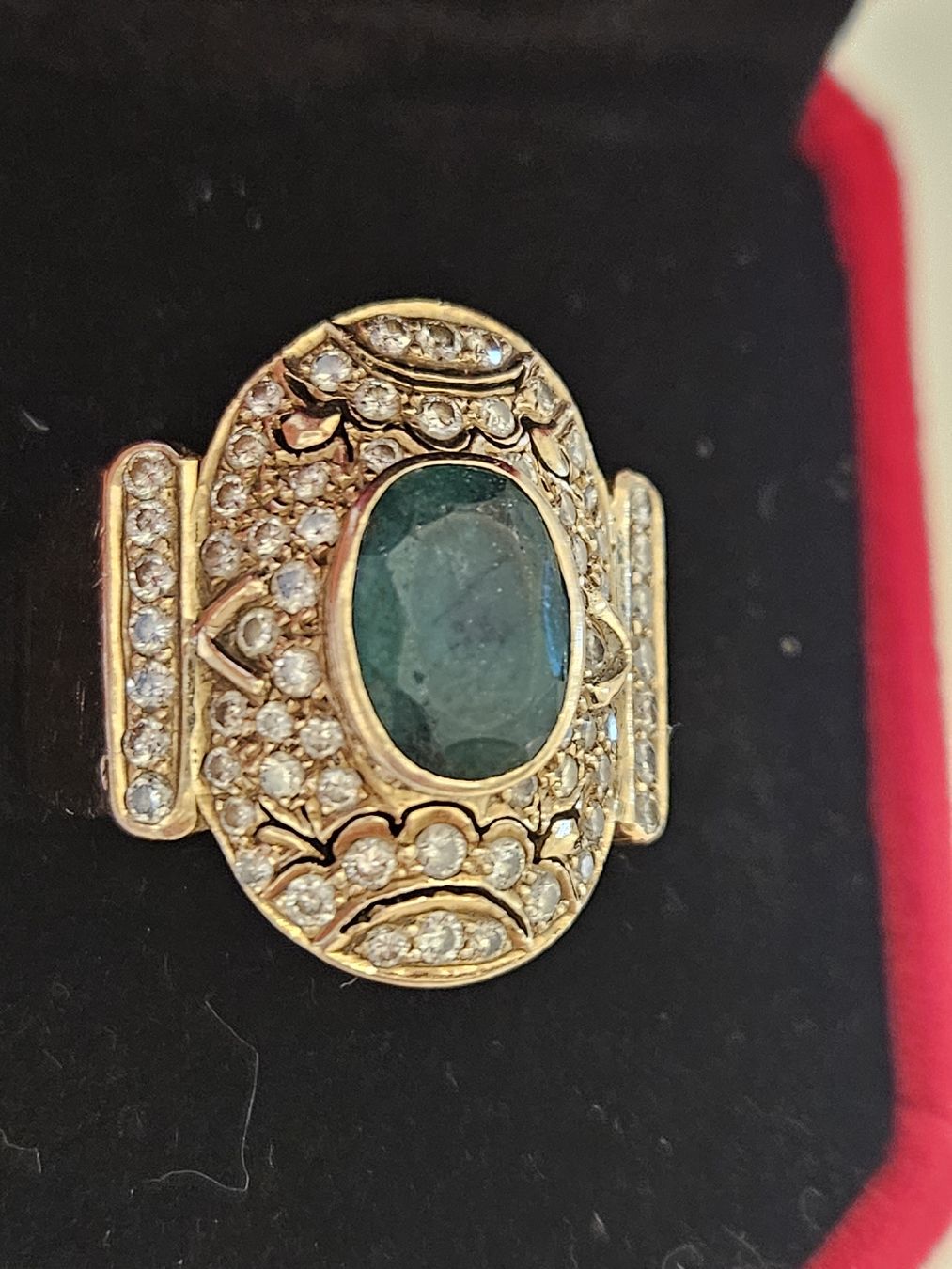Anelli: Gold Ring 750 with Emerald & Diamonds Size 57 9.5g – Usato da Schlieren venduto da Bestleo 1