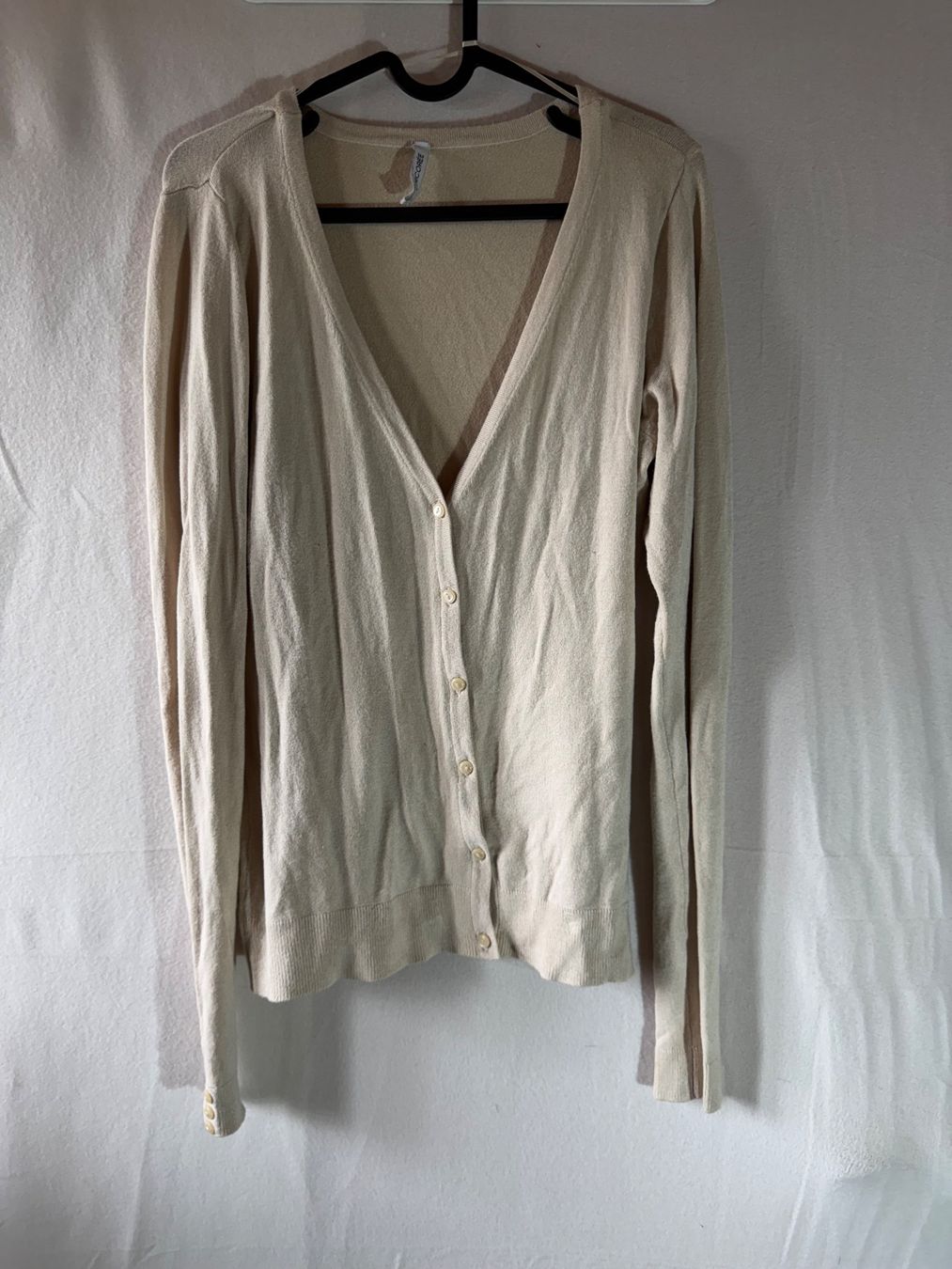 Jacken: Schöne beige Strickjacke von Chicoree Gr. L – Gebraucht aus Grosswangen von second_hand_dress