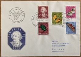 FDC Pro Juventute 1957 illustriert, SBK 50 Fr.