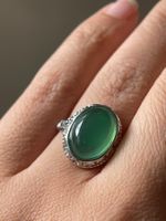 Chrysoprase Natursteinring Unikat Verstellbar