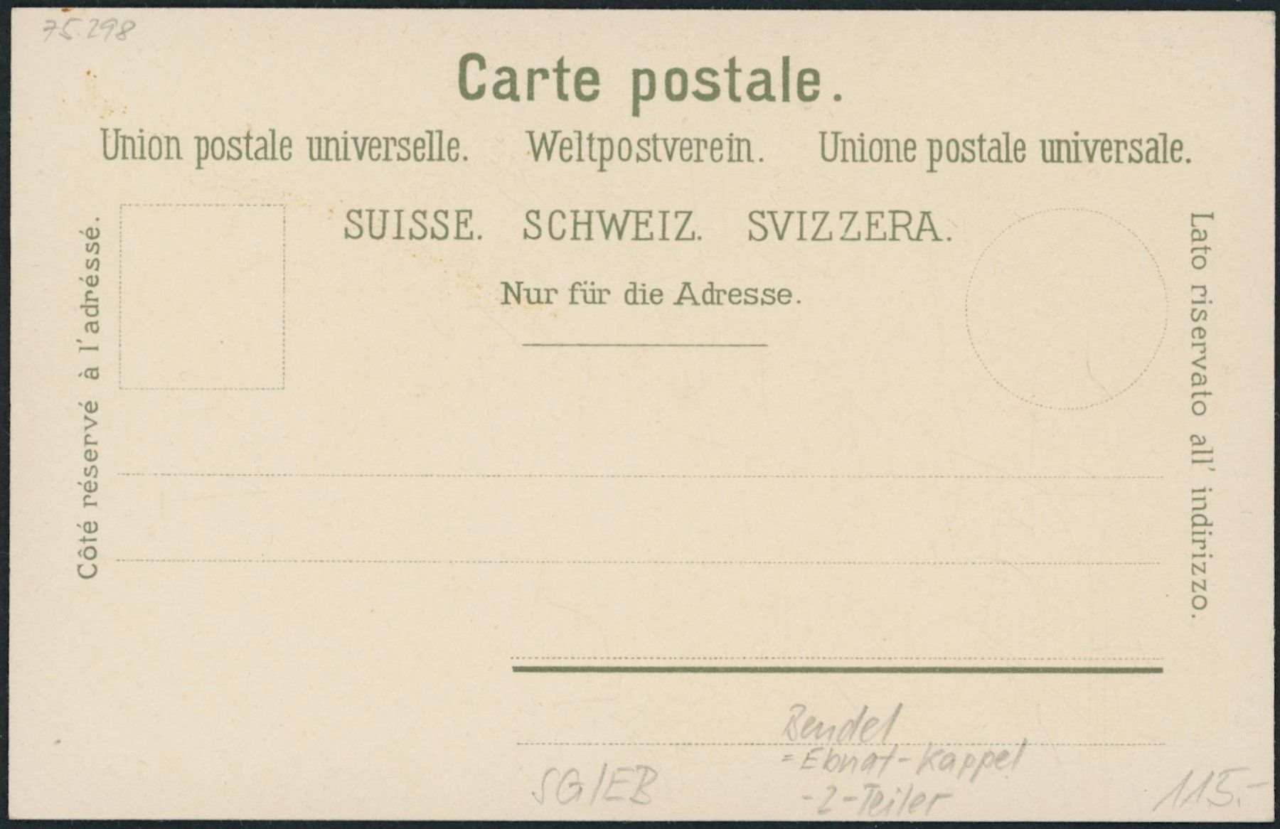 Cartoline postali: SG Bendel - Ebnat Kappel – Nuovo (secondo la descrizione) da Schindellegi venduto da leecollect 1