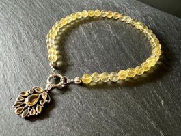 Citrine Pendant Necklace - Sterling Silver