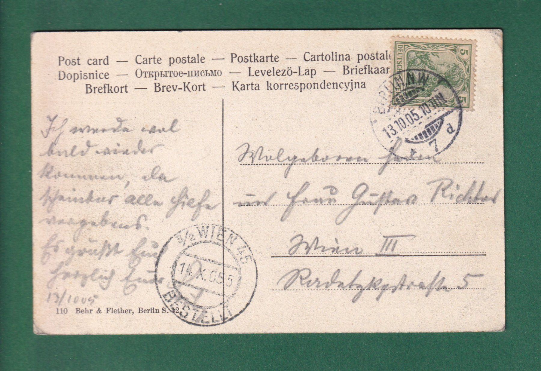 Ansichtskarten: BERLIN - Friedrichstrasse - 1905 – Gebraucht aus Pully von nicecards-shop 1